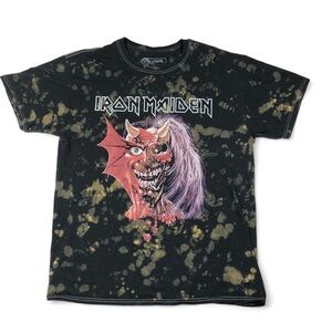 Iron Maiden Purgatory bleach splatter graphic T shirt small